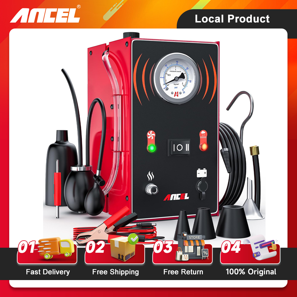 Smoke Leak Detector - ANCEL S200 EVAP ควันรั่วสําหรับรถยนต์รถจักรยานยนต์ควันเครื่องมือวินิจฉัยเครื่องทดสอบสูญญากาศน้ํามันท่อรั่ว Locator