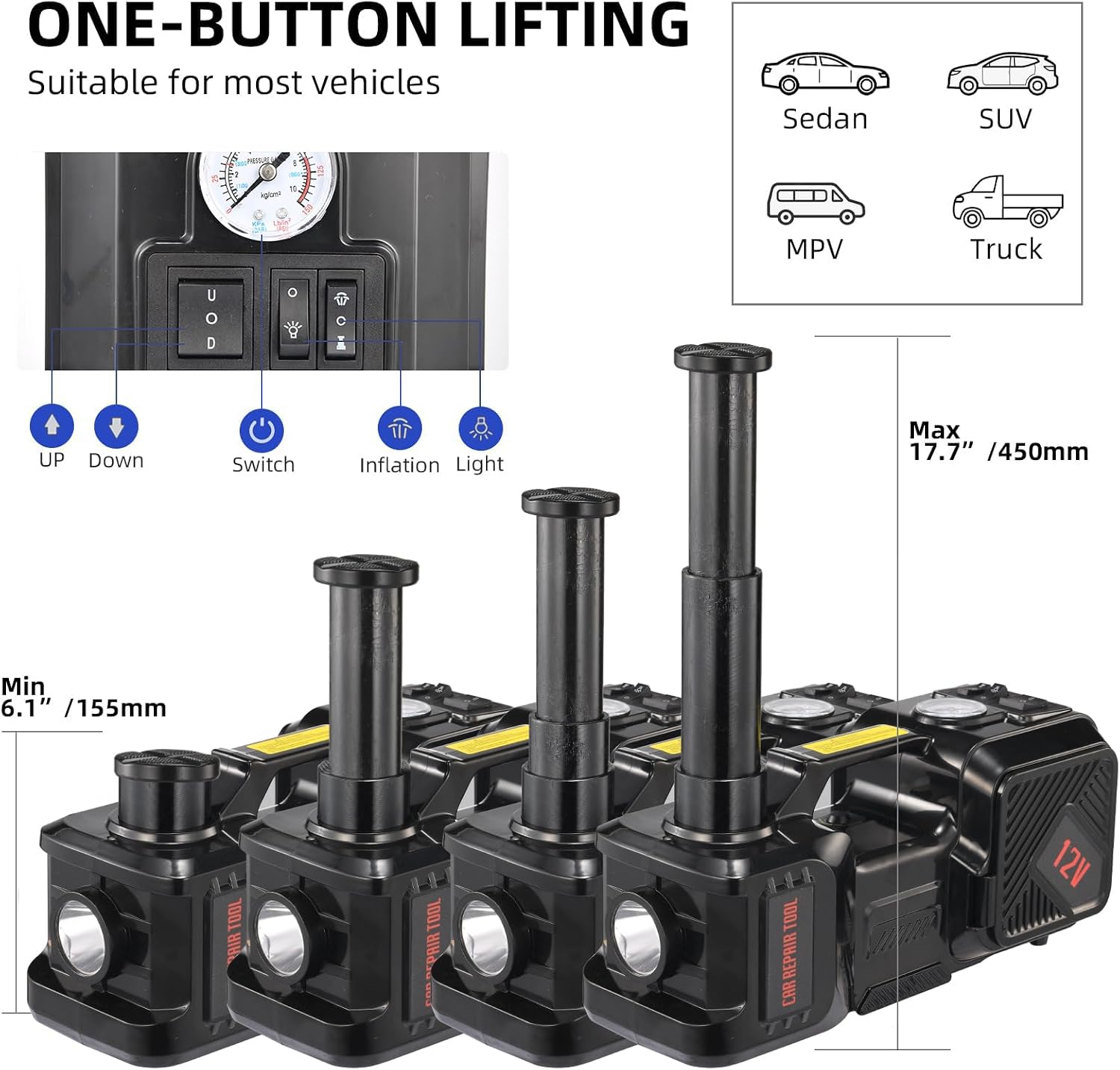 ชุดแม่แรงยกรถไฟฟ้า 5 ตัน 12V แ - Hydraulic Car Lift บทวิจารณ์และราคา